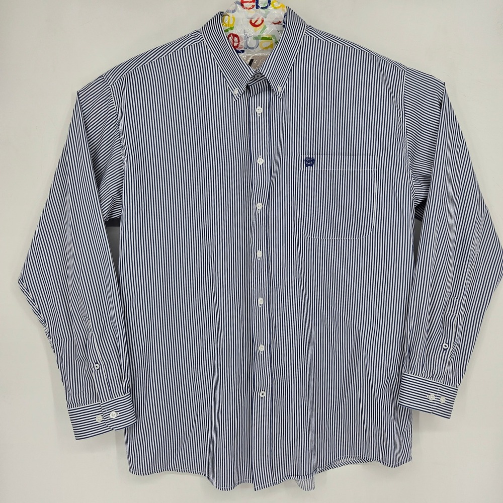 Cinch Shirt Mens Extra Large Western Button Down Cowboy Rodeo Blue Striped